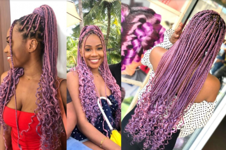 pastel hair color braid